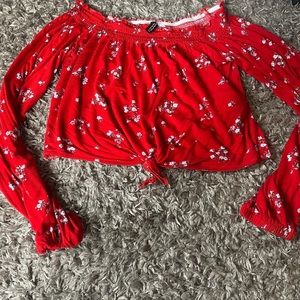 Cropped off the shoulder top